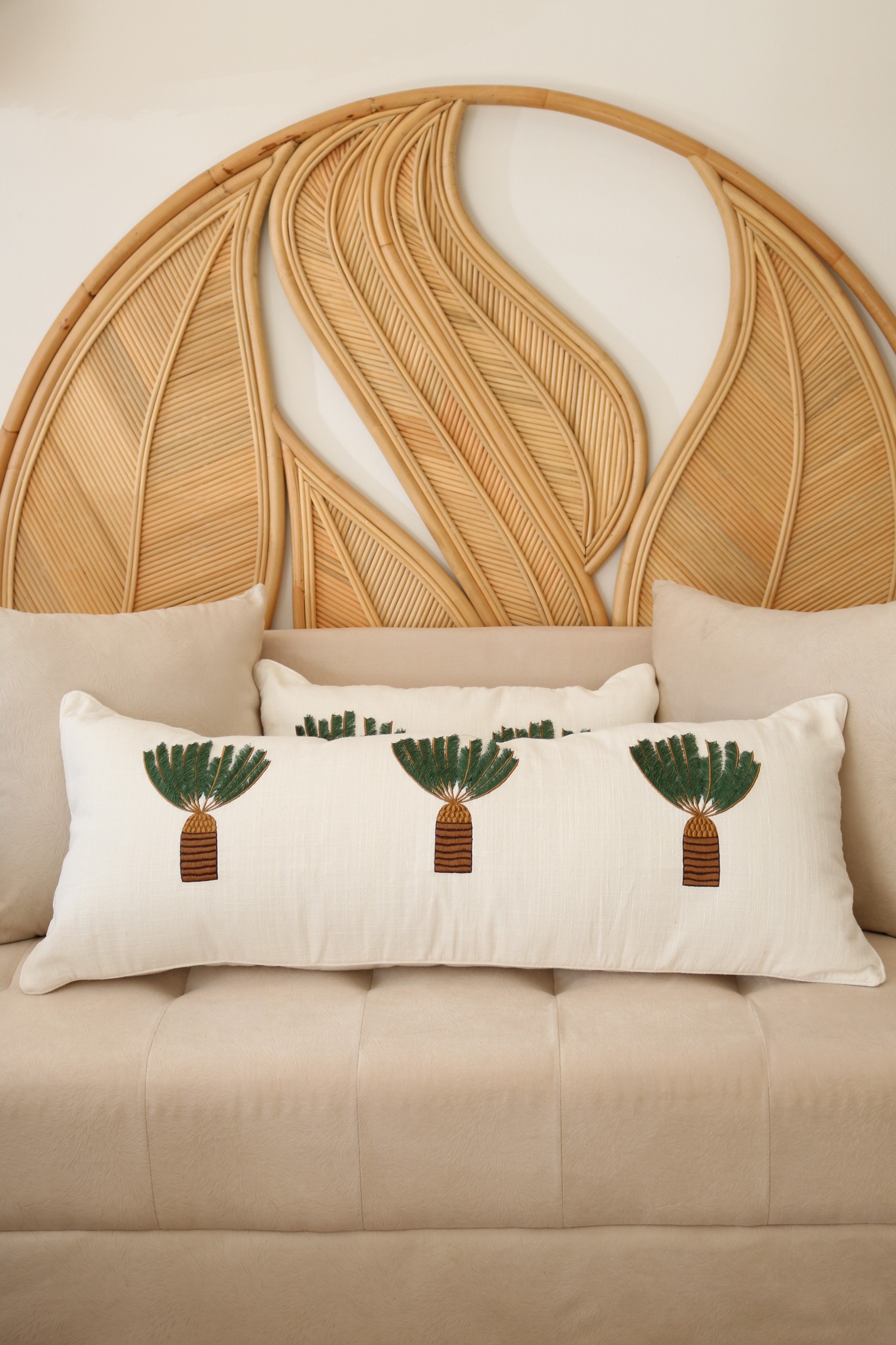 Palm Embroidery Pillowcase