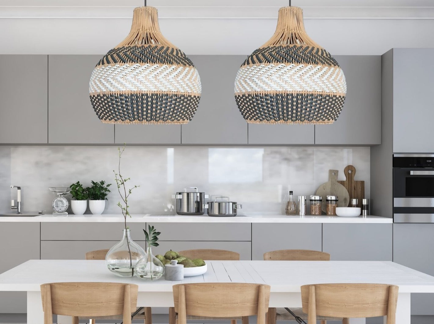 Serena Grey rattan pendant light. Anyone in need of some home jewelry? Then this dark grey rattan pendant light is a match! With ultimate gray of Pantone 2021 in mind, I designed this with a little bit darker with the same tone. The natural rattan will still maintain the neutral theme of the interior design. Visit shopmybaliliving.com for more rattan seagrass light.
