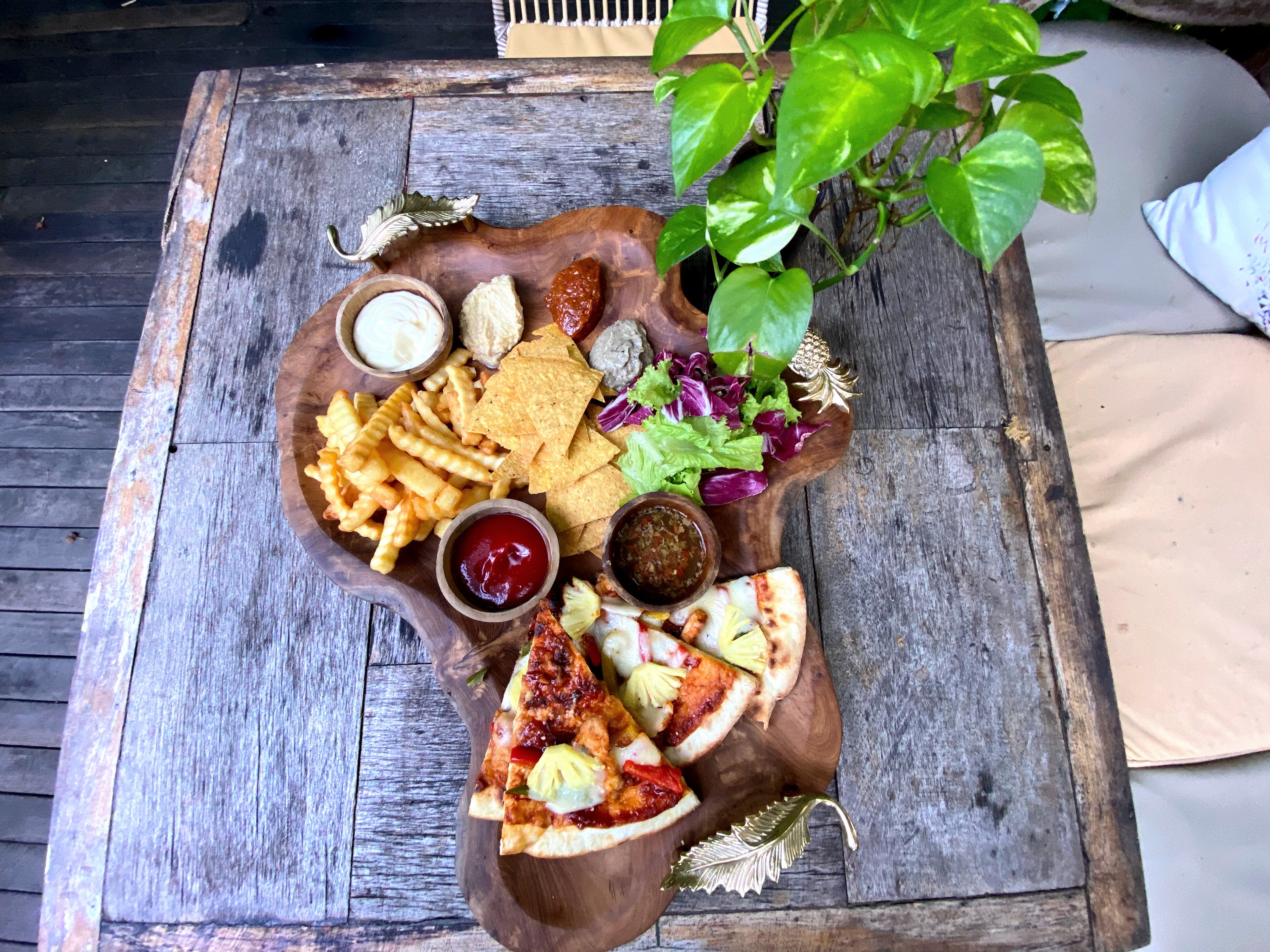 Cheese Board with Brass Handles and Legs