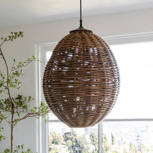 ashley rattan pendant