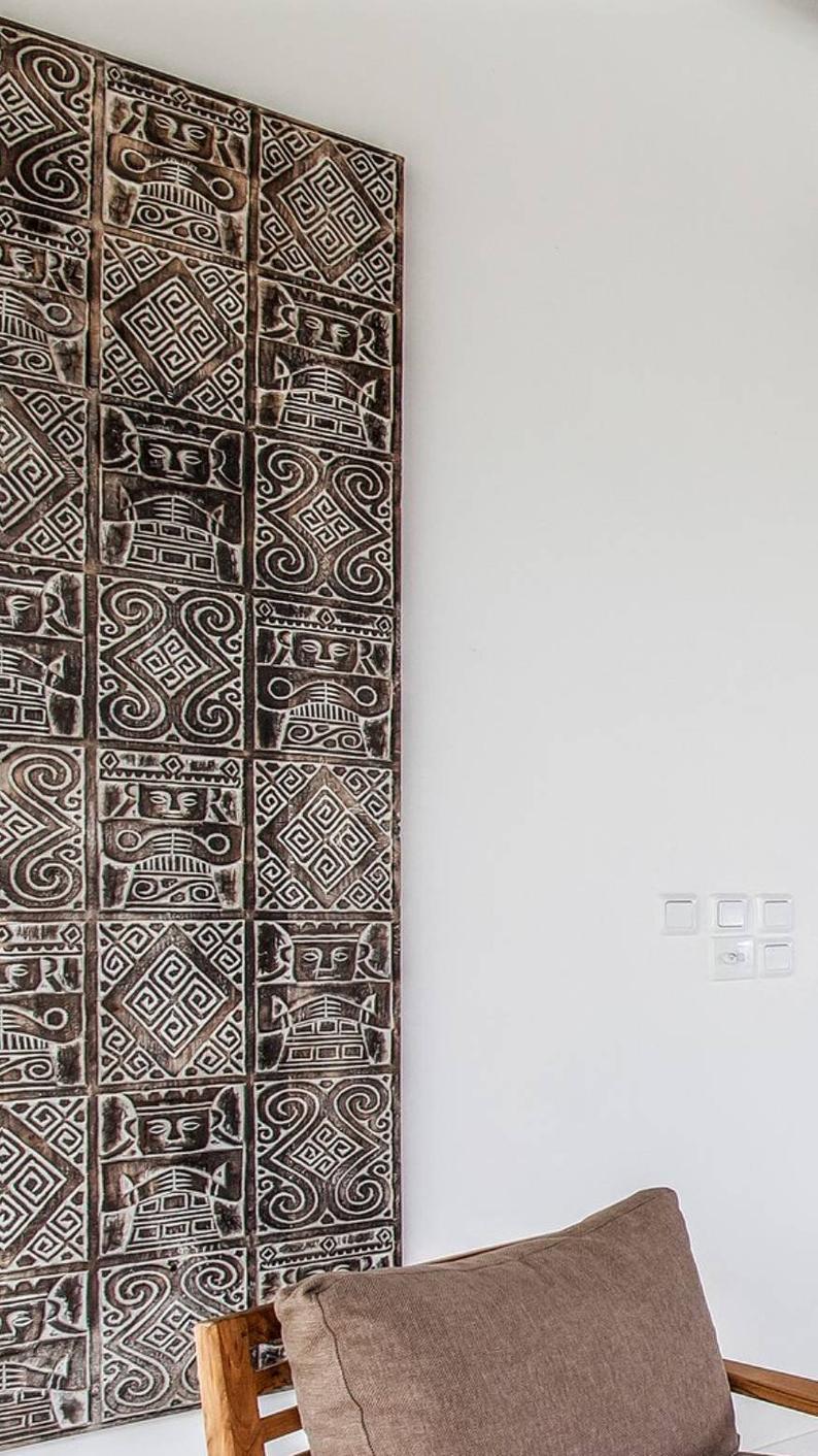 Moroccan Handcarved Wood Panel