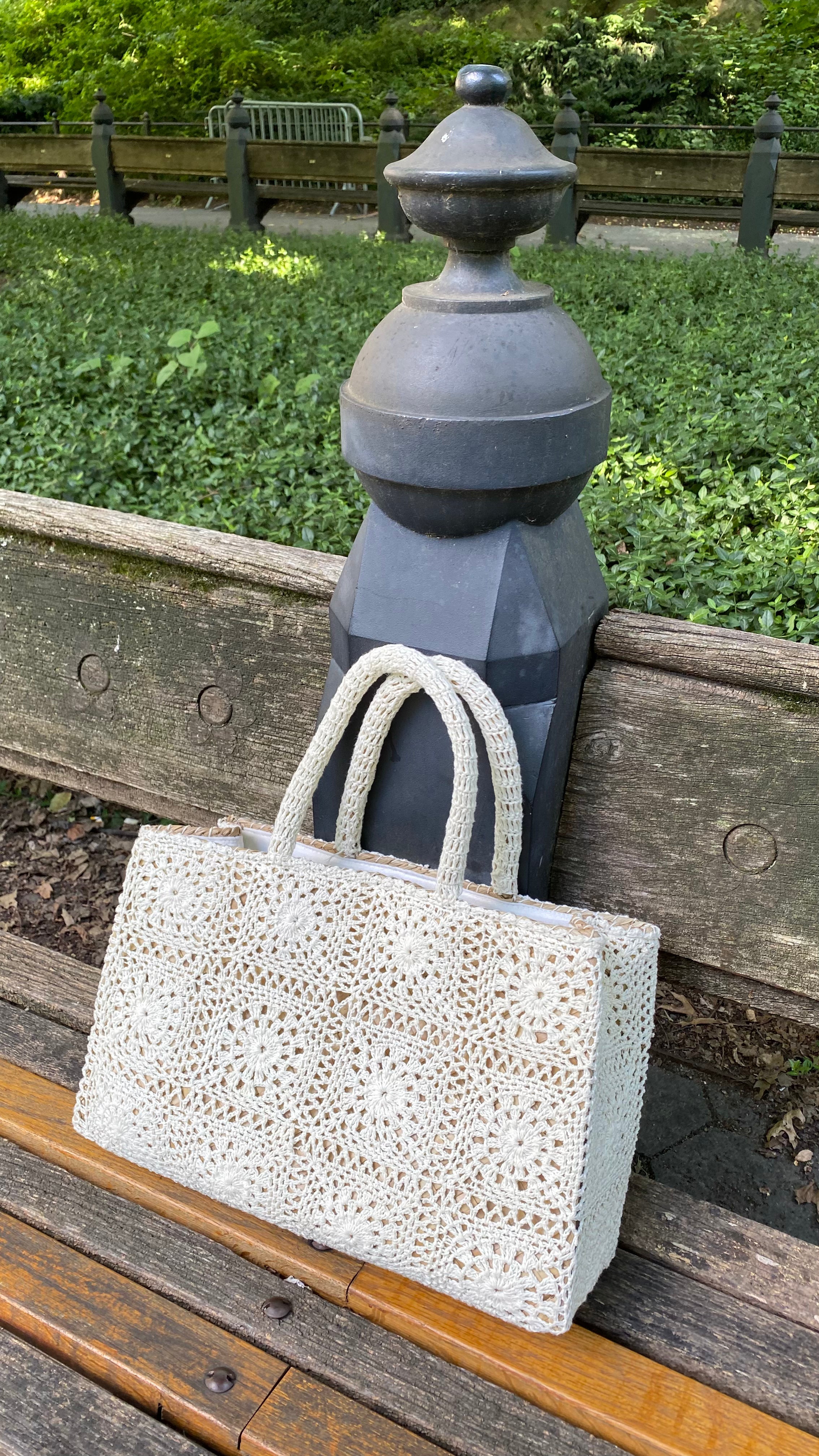 New York Straw Totebag Crochet
