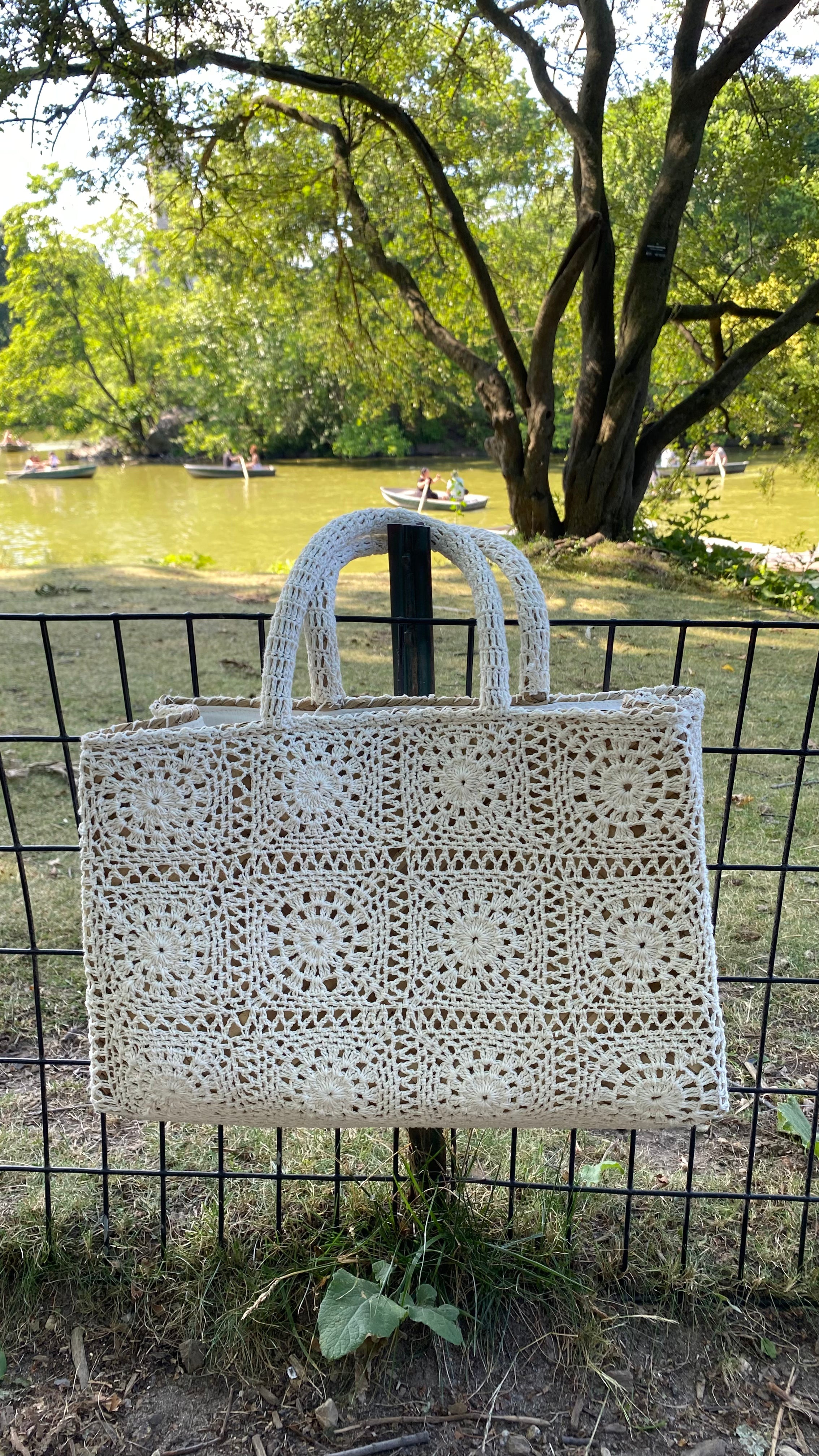 New York Straw Totebag Crochet