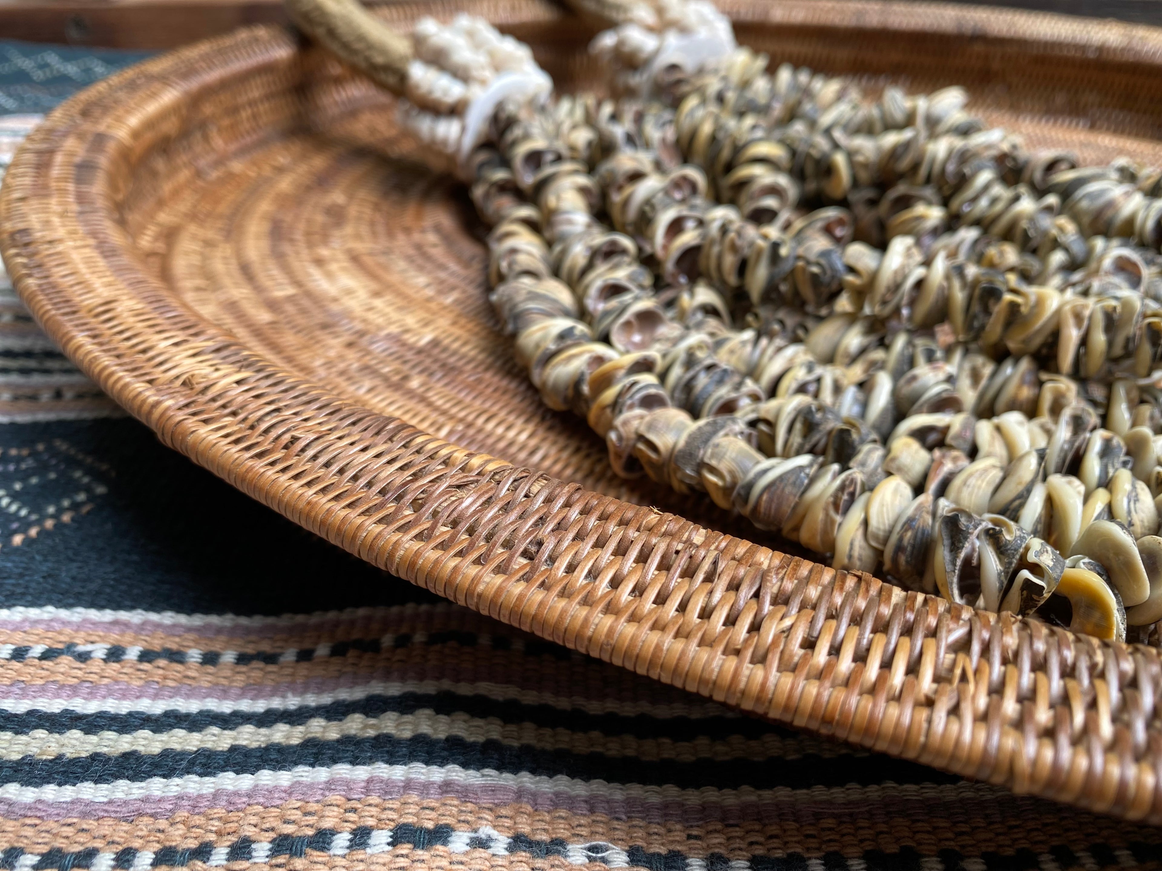 Irvine Large Woven Basket Decorative Tray Platter