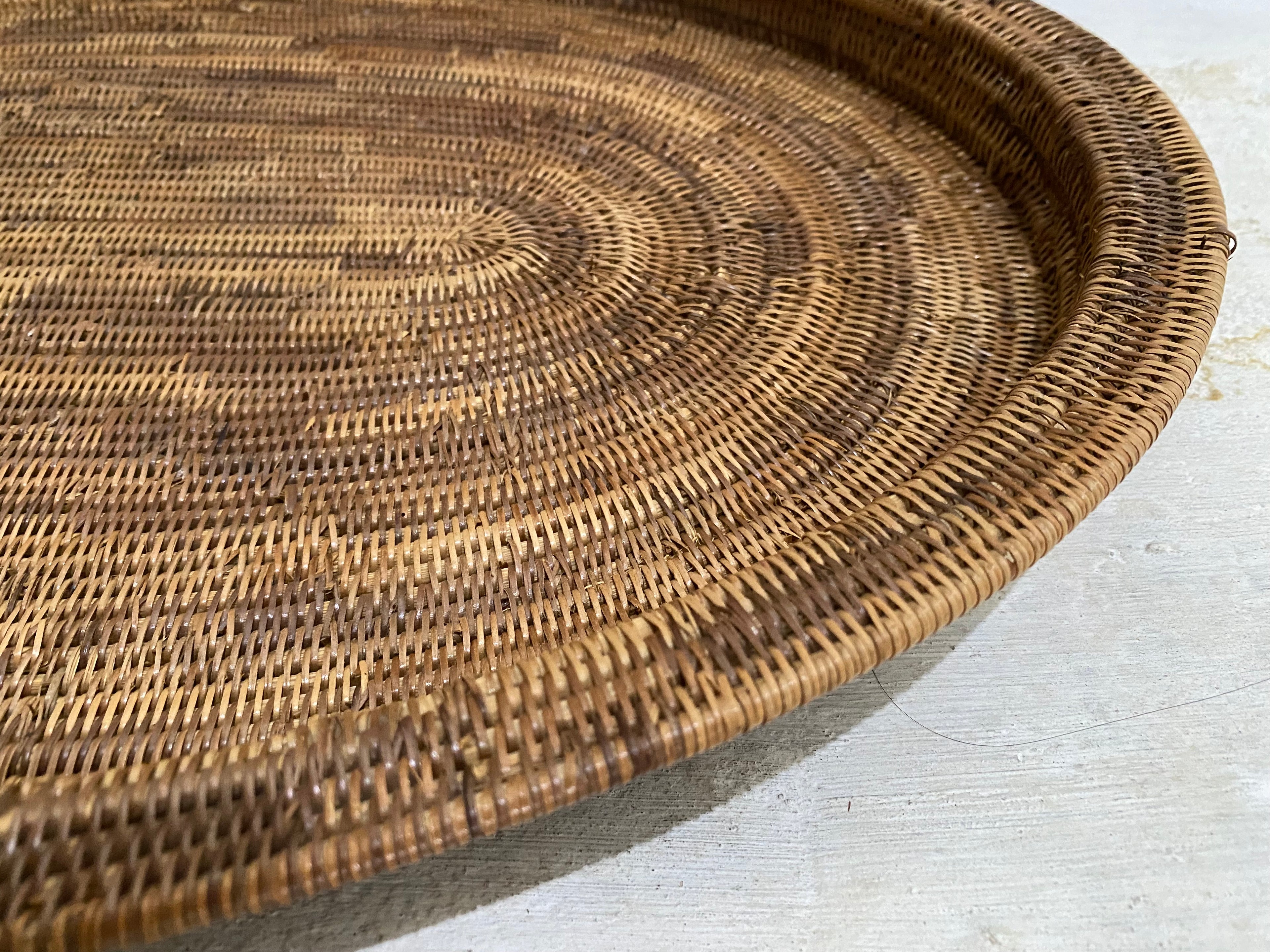 Irvine Large Woven Basket Decorative Tray Platter