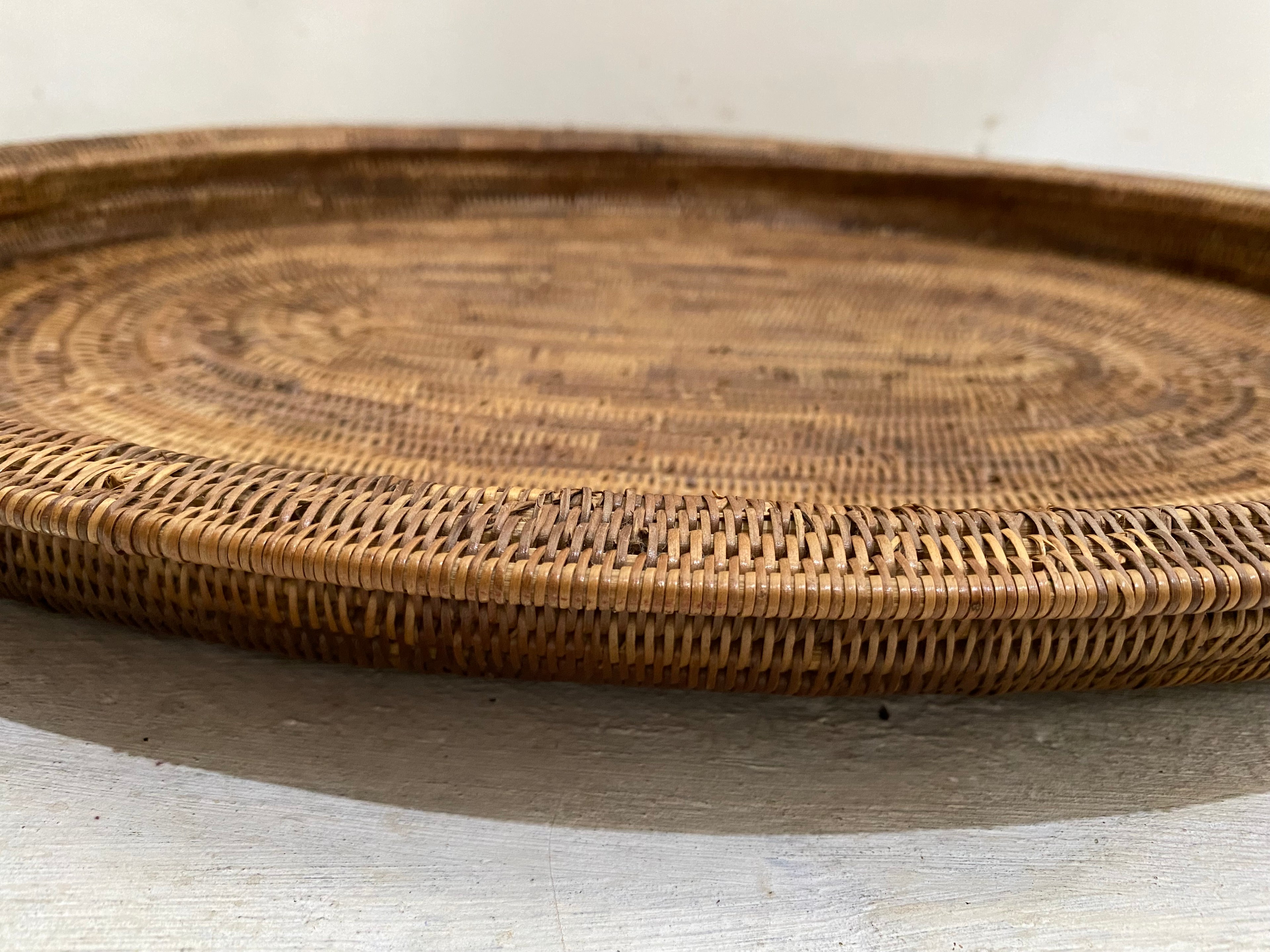 Irvine Large Woven Basket Decorative Tray Platter