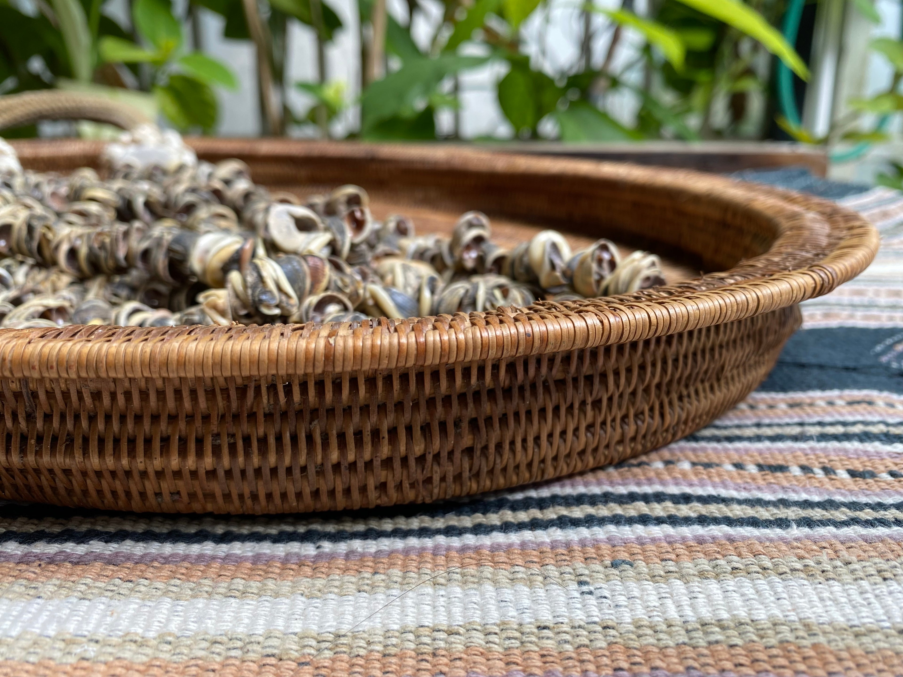 Irvine Large Woven Basket Decorative Tray Platter