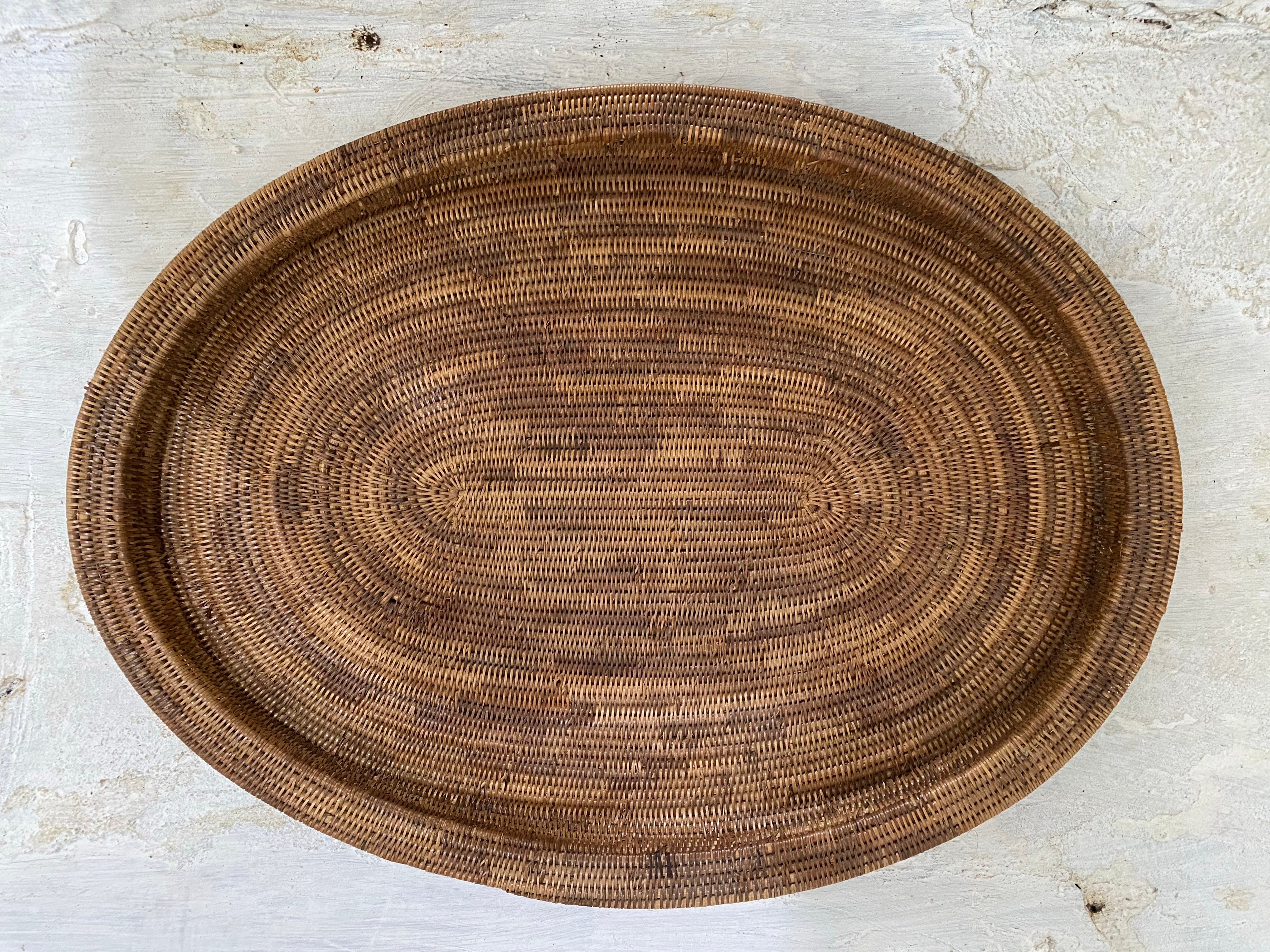Irvine Large Woven Basket Decorative Tray Platter