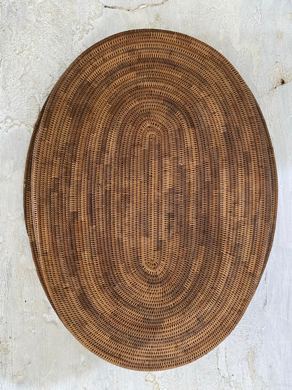 Irvine Large Woven Basket Decorative Tray Platter
