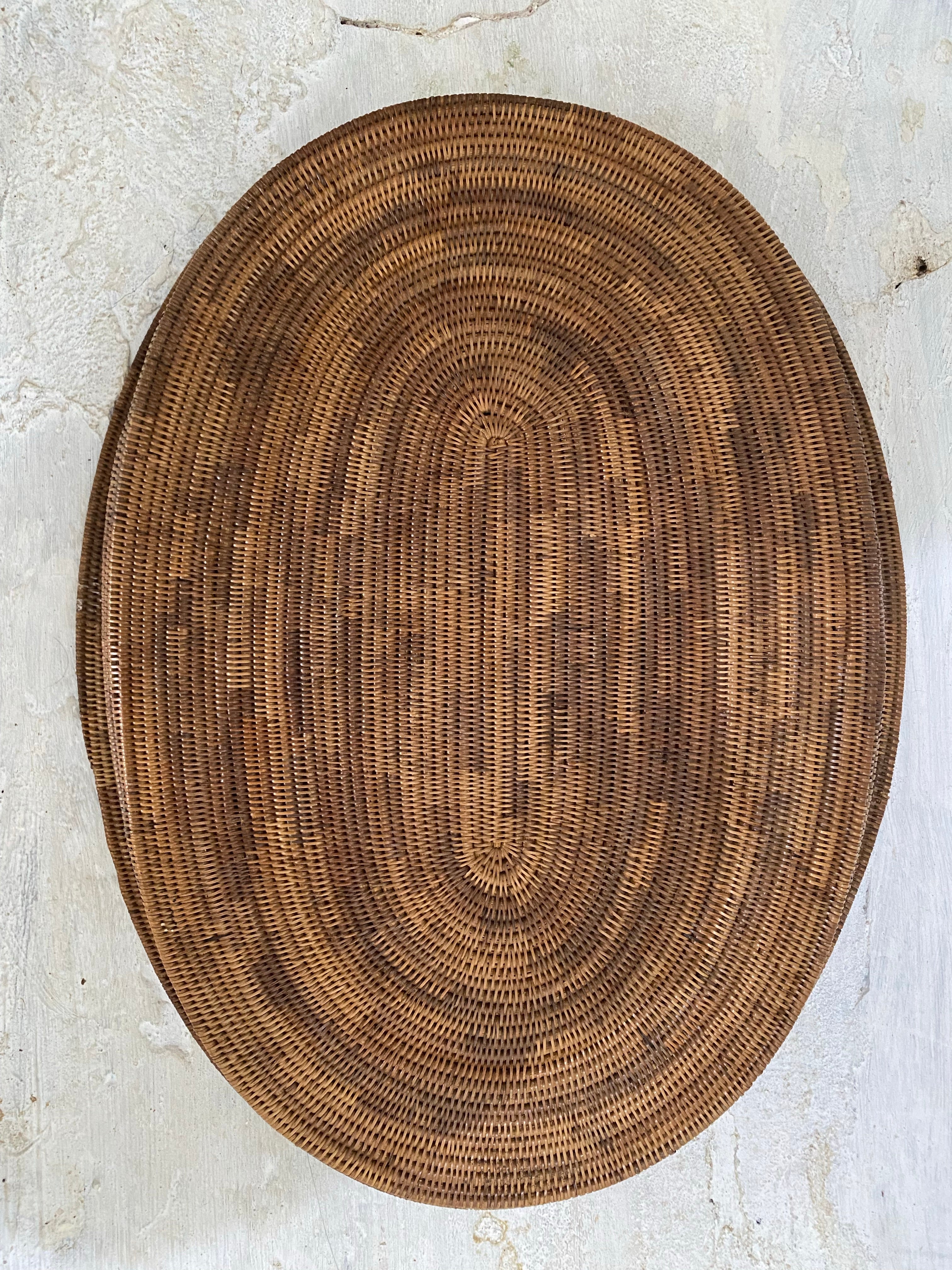 Irvine Large Woven Basket Decorative Tray Platter