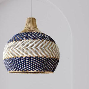 serena blue rattan pendant